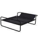 Lettino Brandina per Cani Medi e Grandi 106x81x33 cm Rialzato con Poggiatesta da Esterno in Tessuto a Rete Nero      