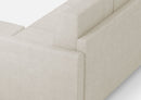 Divano 3 Posti con Pouf 198x155x85 cm Karay in Tessuto Latte