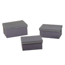 Set 3 Scatole in Tessuto grigio e argento rettangolare 