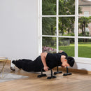 Set 2 Barre per Dip Parallele 36x25x20 cm Impugnatura Antiscivolo in Acciaio Nero 