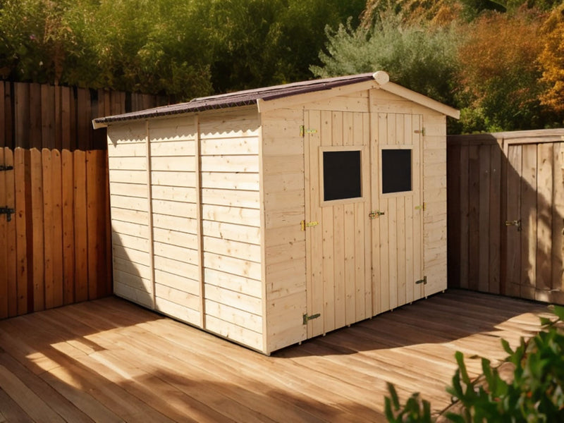 Casetta Box da Giardino 2,4x2,4 m con Pavimento in Legno Picea Massello 16mm Eden