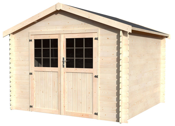 acquista Casetta Box da Giardino per Attrezzi 3,17x3,02m Senza Pavimento in Legno Abete 28mm Flover N1