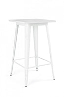 Tavolo Bar Minnesota Quadrato Bianco Ant H103 in Metallo