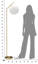 Lampada da Terra Glamy 25x36x179 cm in Ferro e Vetro Bianco e Oro
