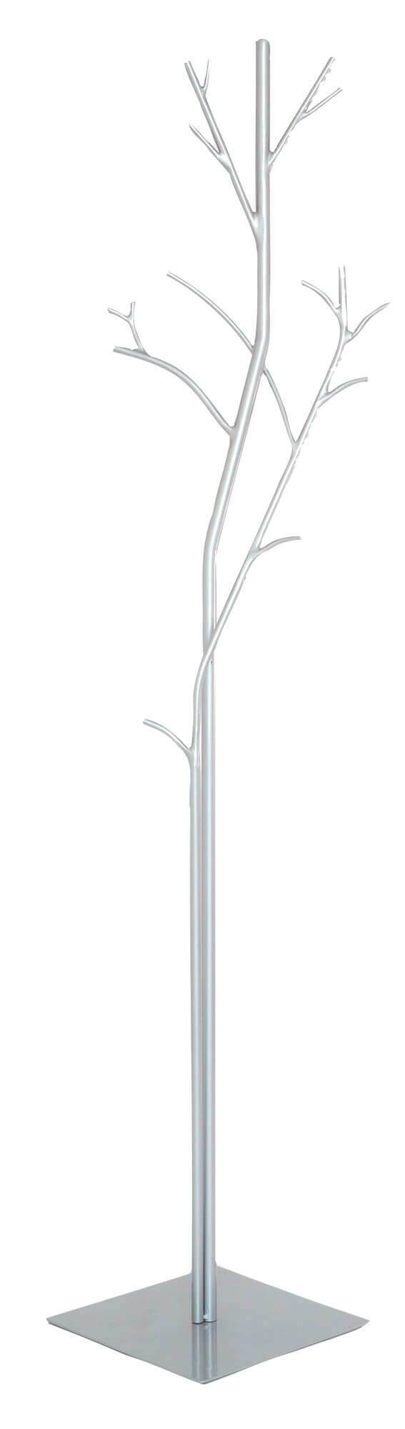 sconto Garderobenständer 33x33x178 cm aus Schmiedeeisen Vasconi Platano Silber