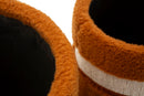 Puff con Contenitore Saint-moritz Marrone Set 2 Pz Ø40x47 cm - Ø32x38 cm in MDF e Spugna e Poliestere Marrone      