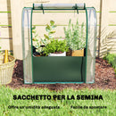 Mini Serra 68x50x70 cm con Aiuola per Coltivazione e Porta Avvolgibile in Acciaio e PP Verde Scuro      