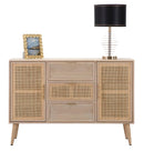 Mobile Paglia di Vienna 120x40,5x81 cm MDF e Impiallacciatura di frassino Marrone
