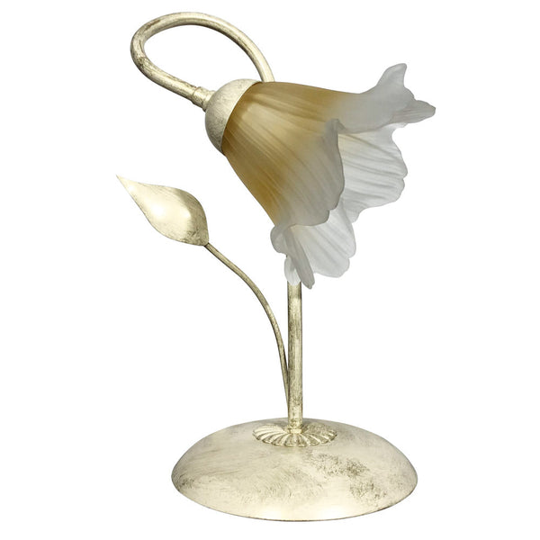 Lampe 1xE14 Gold Elfenbein Rahmen Bernstein Farbverlauf Satinglas E-Energy Melania acquista