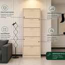 Scarpiera 5 Ripiani 63x24x170 cm con Maniglia Porta Scarpe Salvaspazio Olmo      