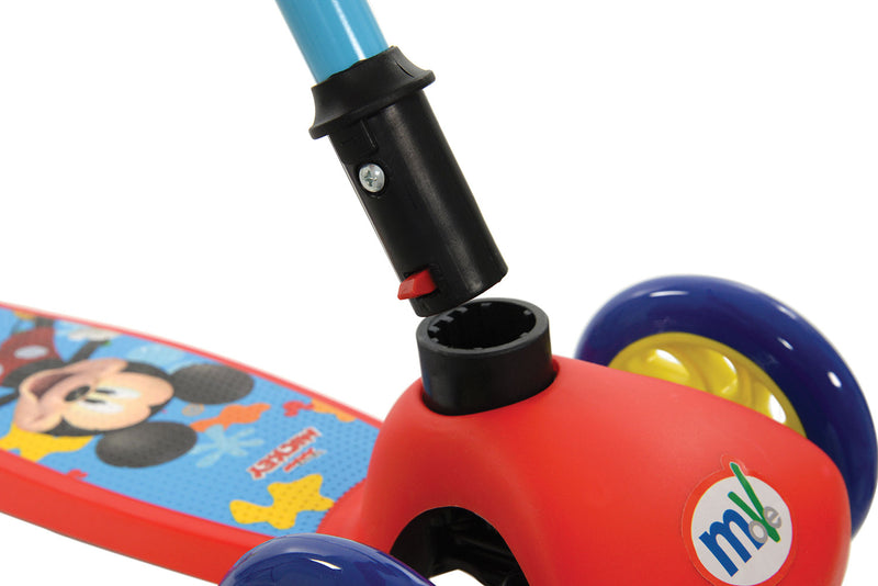 Monopattino Evolutivo a 3 Ruote con Cuscinetti ABEC-5 e Freno a Pedale Posteriore Disney Mickey Mouse Rosso  