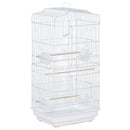 Voliera Gabbia per Uccelli 46,5x35,5x92 cm in Metallo e Plastica Bianco