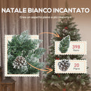 Albero di Natale Innevato 150 cm 398 Rami con Pigne e Bacche Rosse Base in Metallo Verde      
