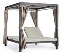 Letto a Baldacchino da Esterno 188x208x205h cm con Tende Laterali Struttura in Alluminio Dream Antracite  