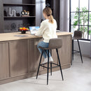 Set 2 Sgabelli da Bar con Schienale Basso e Poggiapiedi 44x44x95 cm in PU Marrone Scuro 