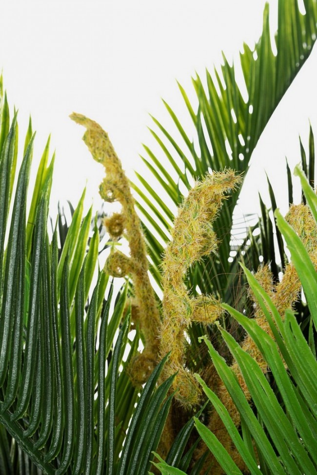 Set 2 Piante Artificiali Palma altezza 150 cm in Plastica con Vasi Verde