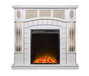 Camino Elettrico da Pavimento 112x115x30 cm Effetto Fiamma 1500W Amsterdam & Miriam Bianco