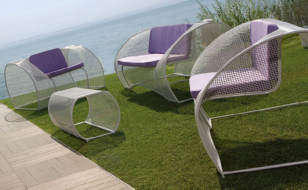 Gartengarnitur Sofa, 2 Sessel und Couchtisch aus Ranieri Mercury Stretch Mesh acquista