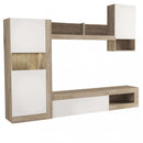 Parete Attrezzata Soggiorno Roomy 255x40x200 h cm in Truciolare bilaminato Bianco