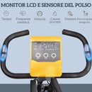Cyclette Pieghevole con Resistenza Magnetica 8 Livelli Volano 2,5kg in Acciaio e ABS Nero e Giallo  