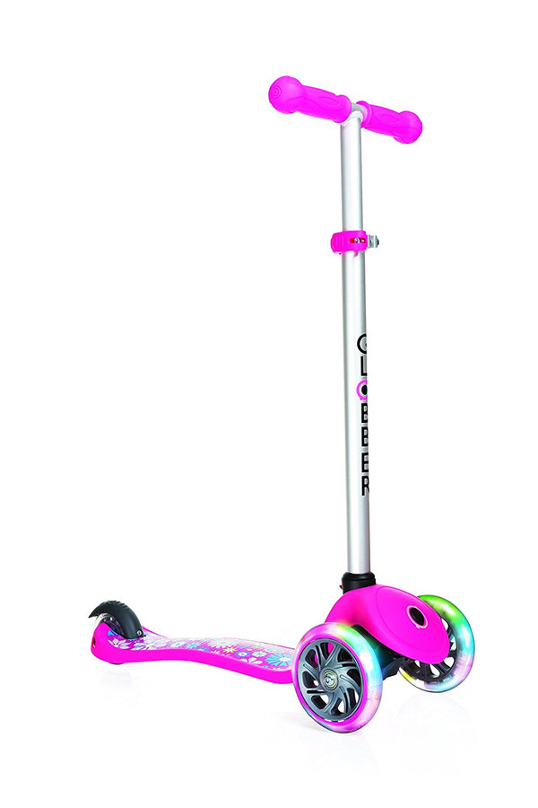 Roller mit 3 LED-Rädern 3 Höhen max. 50 kg Globber FIRST Fantasy leuchtet rosa Blumen prezzo