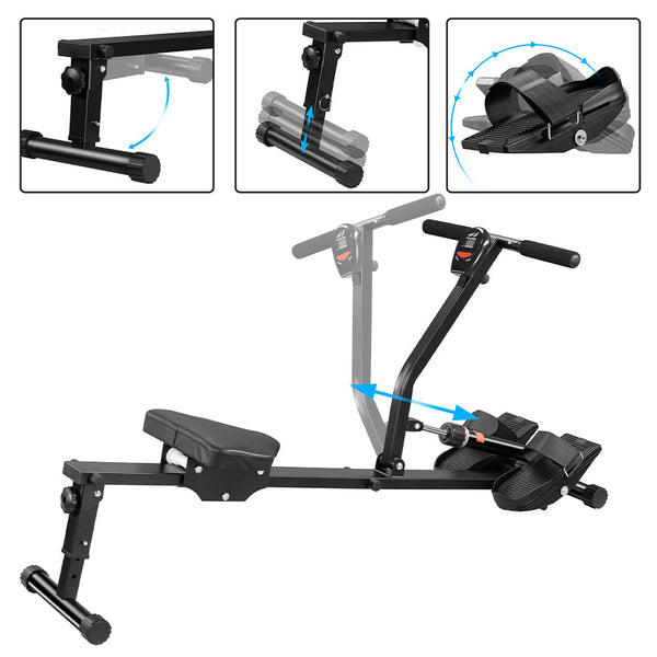 online Vogatore Pieghevole per Casa con 12 Livelli Resistenza Display LCD Portata 120kg