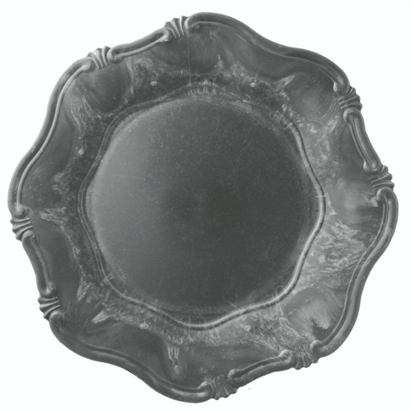 sconto Set 6 Platzteller aus Kunststoff Ø 34 cm Villa d'Este Hippy Grey Scalloped