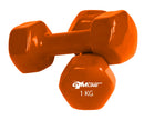 Coppia Manubri da 1 Kg in Ghisa Antiurto con Rivestimento in Plastica Arancione