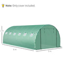Telo di Ricambio per Serra da Giardino 6x3x2 m con 12 Finestre e Porta Avvolgibile Verde