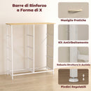 Cassettiera 80x30x94,5 cm con 8 Cassetti in Tessuto e Struttura in Acciaio Beige      