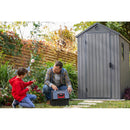 Casetta da Giardino Porta Attrezzi 125,8x184,5x205,1 cm in Resina Keter Darwin 4x6 Grigia
