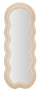 Specchio da Muro Miki Velluto Crema 60x4x160 cm in MDF e Poliestere e Specchio Crema
