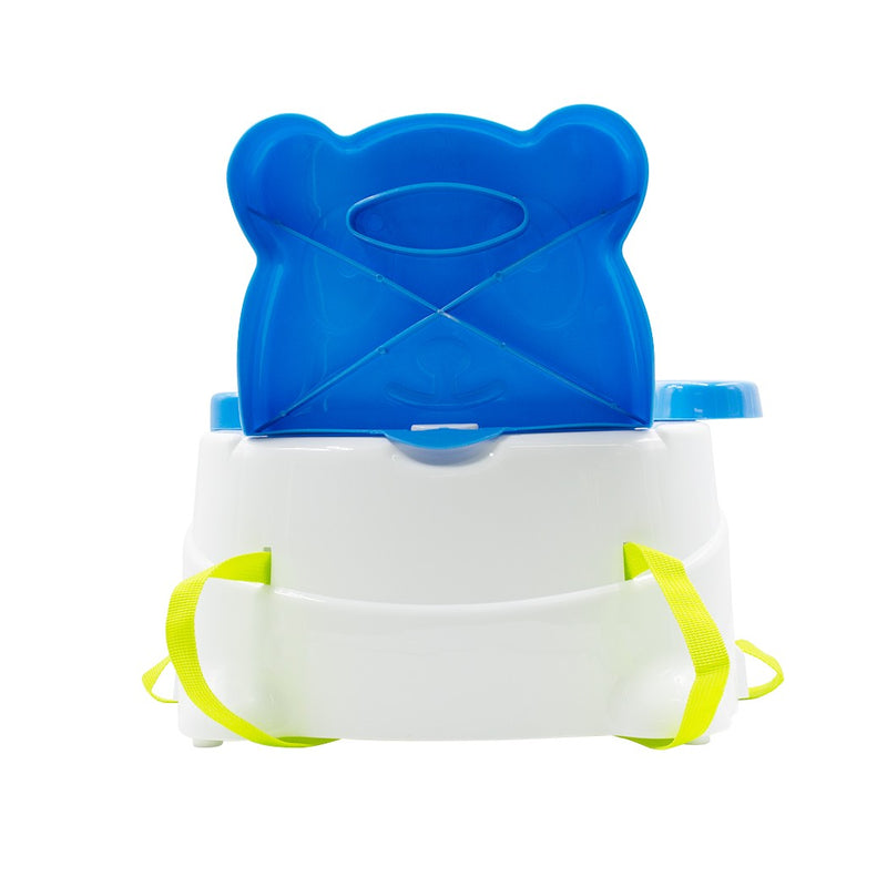 Seggiolone Pappa Bambini Attacco da Tavolo Cintura Sicurezza e Vassoio Azzurro