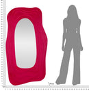 Specchio da Muro Dafne Fuxia 90x4x165 cm in MDF e Specchio Fucsia      