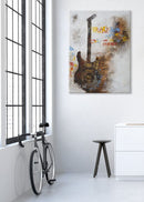 Dipinto su Tela Chitarra Art 90x3,5x120 cm in Legno e Canvas