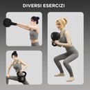 Kettlebell per Allenamento 6 kg in Plastica e Sabbia Nero  