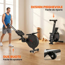 Vogatore Magnetico Pieghevole 180x50x75 cm con 16 Livelli di Resistenza in Acciaio Nero      