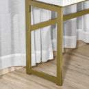 Consolle Trucco da Camera 100x40x76 cm in MDF e Metallo Bianco e Oro