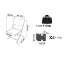 Sedia da Giardino Georgia Pieghevole 58x46x85 h cm in Textilene Taupe