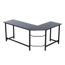 Scrivania da Ufficio ad Angolo 168x120x75 cm in Legno e Metallo  Nero