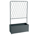 Fioriera Bifacciale con Grigliato per Rampicanti 75x30x126 cm in Metallo Verdemax Antracite    