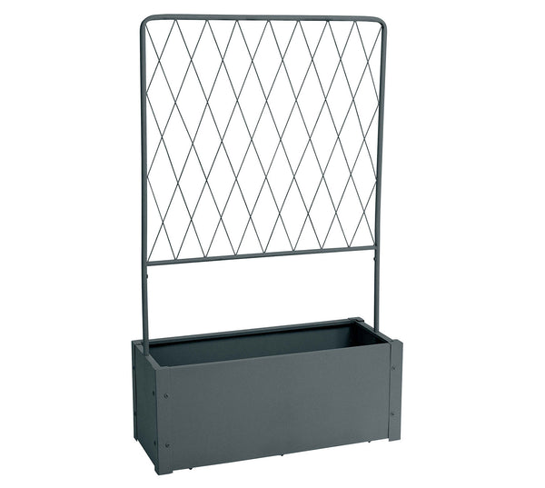 prezzo Fioriera Bifacciale con Grigliato per Rampicanti 75x30x126 cm in Metallo Verdemax Antracite