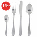 Set Servizio 16 Posate 4 Persone con Forchette Cucchiai Coltelli in Acciaio Inox      