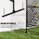 Separé Divisorio da Esterno Decorativo 122x45x198 cm con Traliccio per Rampicanti Nero   