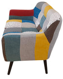 Divano 2 Posti 130x80x68 cm in Tessuto Patchwork