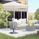 Base per Ombrellone da Giardino Ø38 a Ø48 44x44x32 cm in Resina e Acciaio Nero