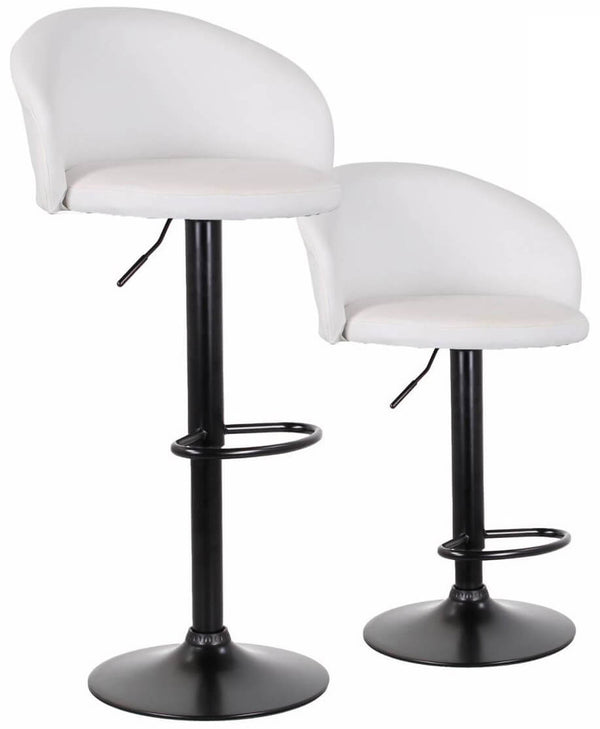 Set mit 2 Hockern 51 x 44 x 60/80 cm aus Kunstleder in Weiß und Schwarz prezzo