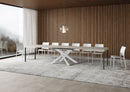 Tavolo Allungabile 140-400x90x77 cm Volantis Cashmere Telaio Bianco 