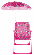 Set 2 Sedie Mare Spiaggine Pieghevoli per Bambini con Ombrello Soriani Oxford Glamour