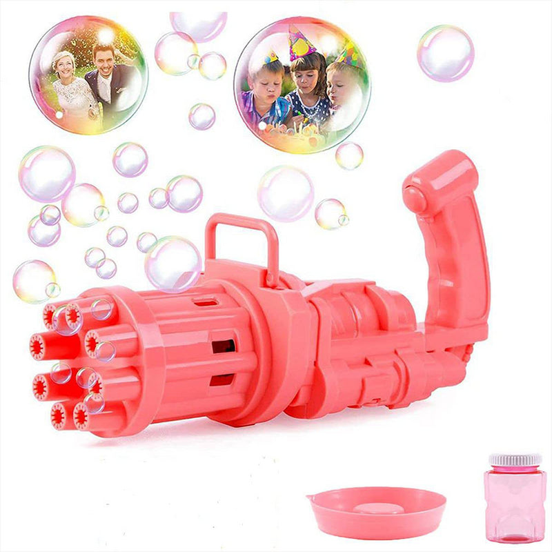 Pistola Bolle di Sapone Automatica Ba Batterie Bubble Gun Rosa